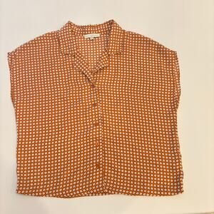 Maison d’Amélie Paris Retro Blouse S Cottagecore Parisian Chic Geometric Print